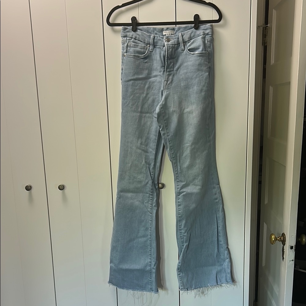 Good American raw hem flare